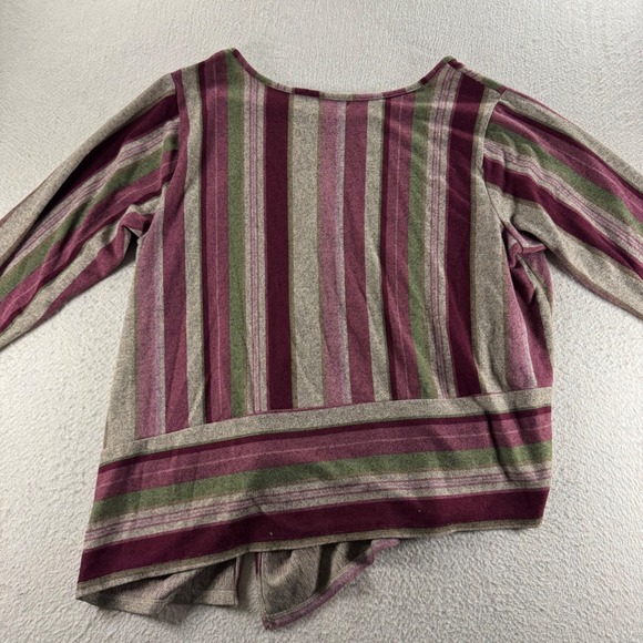 Absolutely Famous Women's 2X Striped Twist Front Long Sleeve Top Whimsical Fairy - Picture 10 of 10